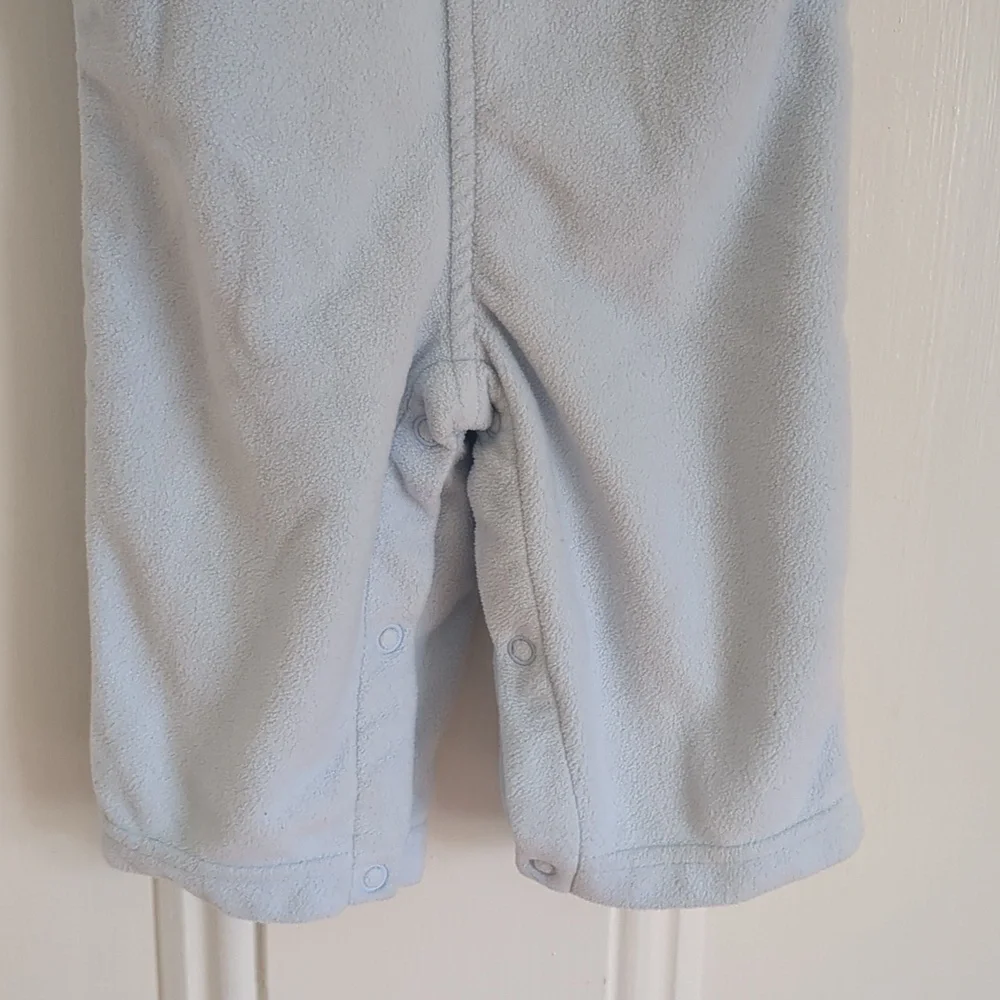 6M Carter's Penguin Winter Christmas Snowflake Soft Blue Romper Snaps